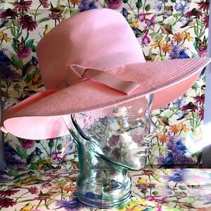 Vintage Penney’s Floppy Wide Brimmed Bucket Fedora Hat Pink